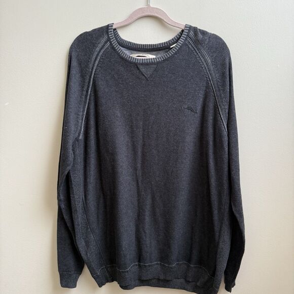 Tommy Bahama Other - NWT $118 Tommy Bahama Gray Crewneck Raglan Pullover Sweater Long Sleeve Size XL